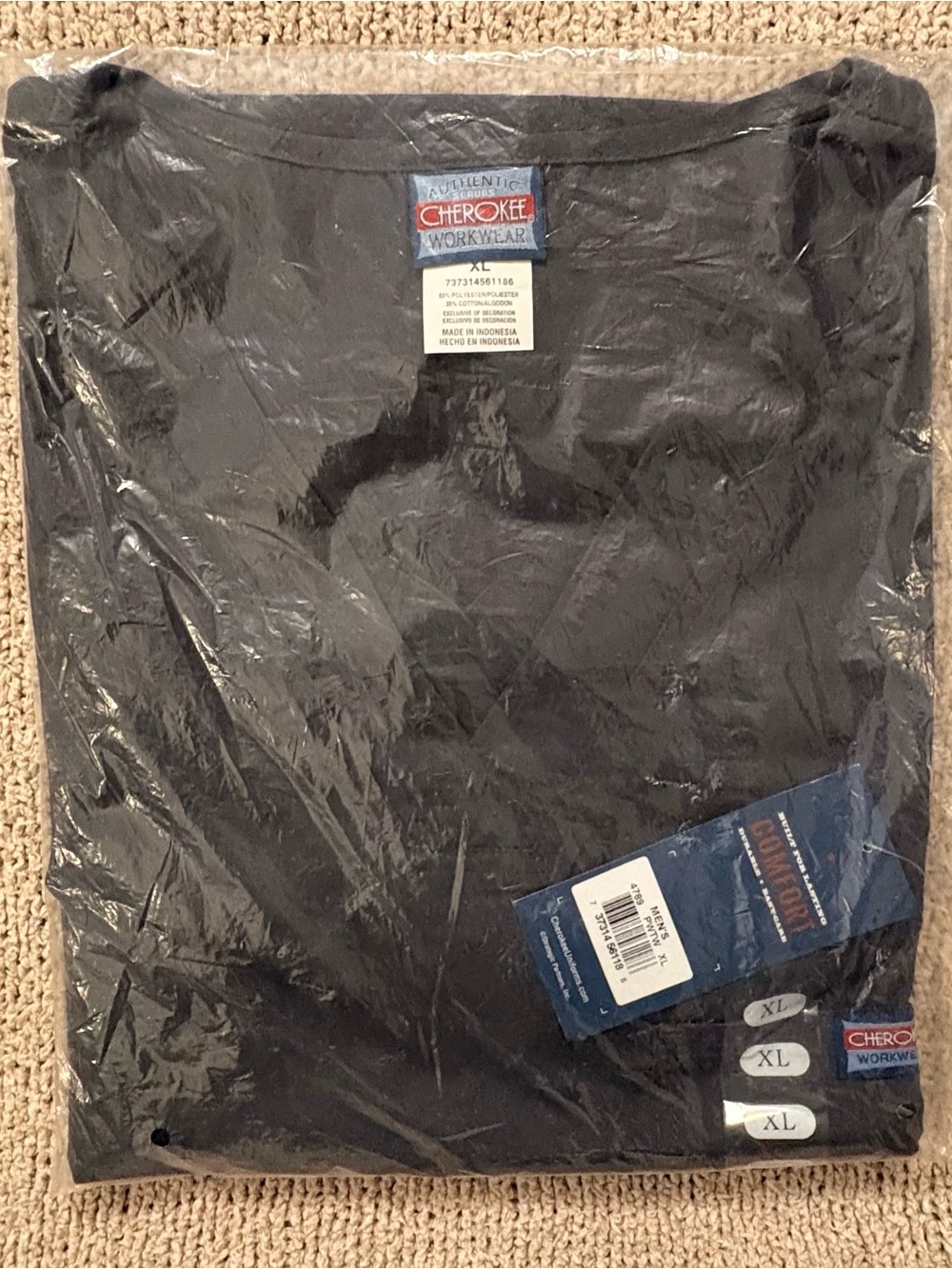 Cherokee Men's Black Scrub Top